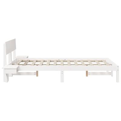 Bedframe met nachttafels Wit 140 x 200 cm Massief grenenhout