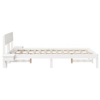 Bedframe met nachttafels Wit 140 x 200 cm Massief grenenhout - thumbnail