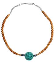 Sandalwood Verstelbare Ketting - Turquoise Vishnu - thumbnail