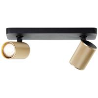 Brilliant 2-lichts opbouwspotMarty zwart met goud - G99202/86 - thumbnail