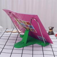 Verstelbare hoek metalen boek stand Verplaatsbaar draagbaar document boek-lees houder (groen) - thumbnail