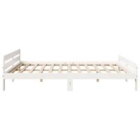 Bedframe zonder matras massief grenenhout wit 200x200 cm - thumbnail