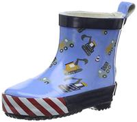 Playshoes halfhoge regenlaarzen Bouwmachines Blauw-20 - thumbnail
