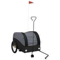 VidaXL Fietstrailer 45 kg ijzer zwart - thumbnail