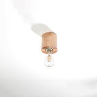 Plafondlamp SALGADO natuurlijk hout - thumbnail
