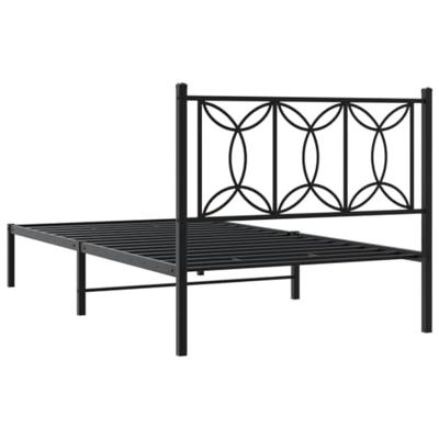 Bedframe met hoofdbord metaal zwart 100x200 cm Bedframe met hoofdbord metaal zwart 100x200 cm