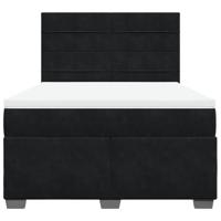 Boxspring met matras fluweel zwart 160x200 cm - thumbnail