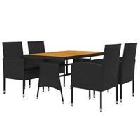 5-delige Tuinset poly rattan zwart - thumbnail