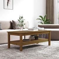 Salontafel 110x50x40 cm massief grenenhout honingbruin - thumbnail