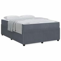 Bedframe met matras met matras Donkergrijs 160 x 200 cm Fluweel - thumbnail