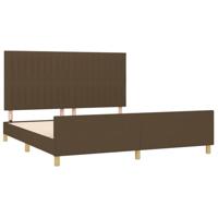 Bedframe zonder matras stof donkerbruin 160x200 cm - thumbnail