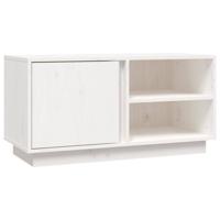 Tv-meubel 80x35x40,5 cm massief grenenhout wit - thumbnail