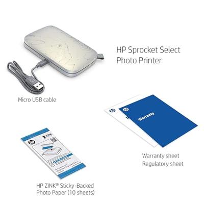 HP Sprocket Select Fotoprinter Printresolutie: 600 x 300 dpi Papierformaat (max.): 58 x 87 mm