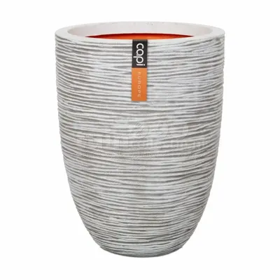 Elegante lage bloempot - CAPI EUROPE - RIB NL - 46 x 58 cm - Ivoor