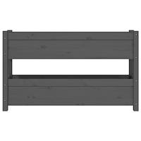 Plantenbak 112x25x66 cm massief grenenhout grijs - thumbnail