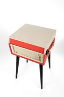 GPO Bermuda Classic Turntable USB With Removable Legs Red Cream - thumbnail