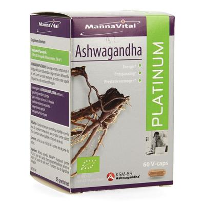 Mannavital Ashwagandha platinum bio 60 Vegetarische capsules