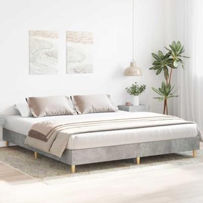 Bedframe zonder matras 200x200 cm spaanplaat betongrijs