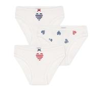 Set van 3 meisjesonderbroeken in katoen met hartjesprint PETIT BATEAU wit - thumbnail