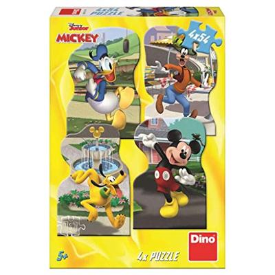 DinoToys Dino puzzel - disney junior mickey in de stad - 4 x 54 stukjes