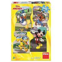 DinoToys Dino puzzel - disney junior mickey in de stad - 4 x 54 stukjes - thumbnail