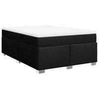 Boxspring met matras stof zwart 140x190 cm - thumbnail