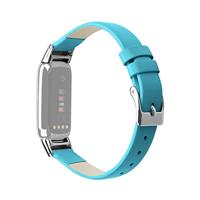 Fitbit Luxe - Leren bandje - Maat: Small - Blauw - thumbnail