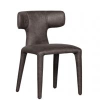 WOOOD Eetkamerstoel 'Permit' Lederlook, kleur Antraciet - thumbnail