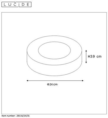 Lucide BRICE-LED - Plafonnière Badkamer - Ø 24 cm - LED Dimb. - 1x15W 3000K - IP44 - Wit Lucide BRICE-LED - Plafonnière Badkamer - Ø 24 cm - LED Dimb. - 1x15W 3000K - IP44 - Wit