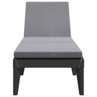 Ligbed met kussen 186x60x29 cm polypropeen antracietkleurig - thumbnail