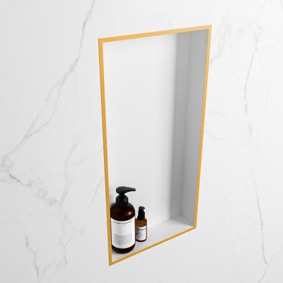 MONDIAZ EASY Nis 59,5x29,5cm in solid surface kleur Ocher | Talc. 1 vak geschikt voor in- of opbouw