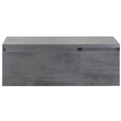 Frozen Badmeubelset 120 cm - Greeplijst in Kleur - Wastafel Onderkast met Bovenblad Beton Antrac