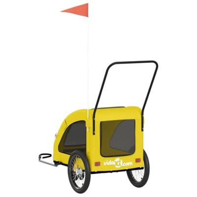 VidaXL Hondenfietstrailer oxford stof en ijzer geel - thumbnail