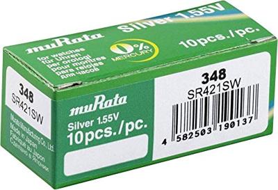 Murata Knoopcel 348 1.55 V 10 stuk(s) 12.5 mAh Zilveroxide SR421SW-PBWW
