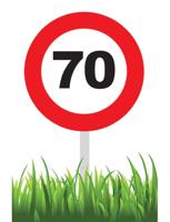 Verkeersbord 70 jaar tuin 36cm - thumbnail