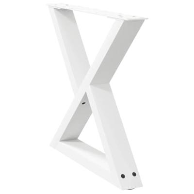 Salontafelpoten 2 st 50x(42-43,3) cm staal wit