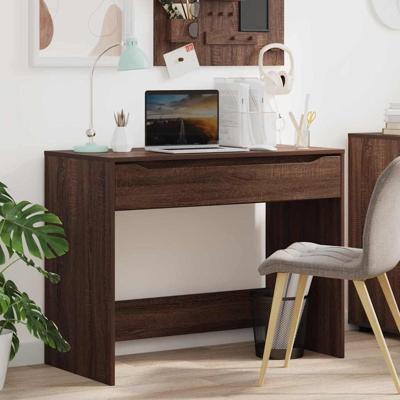 Bureau met lade Bruin Eiken 100 x 50 x 78 cm Bewerkt hout