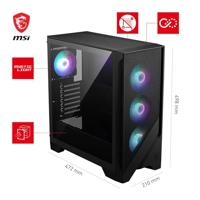 ATX Semi-toren doos MSI MAG FORGE 320R AIRFLOW Zwart Transparant - thumbnail