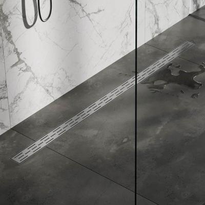 Douchegoot met standaard rooster en flens 7 x 160 RVS geborsteld