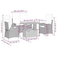 4-delige Tuinset met kussens poly rattan beige - thumbnail