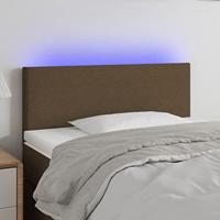Hoofdbord LED 90x5x78/88 cm stof donkerbruin - thumbnail