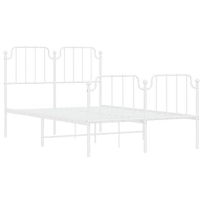 Bedframe met hoofd- en voeteneindemetaal wit 120x200 cm - thumbnail