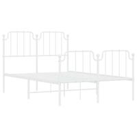Bedframe met hoofd- en voeteneinde metaal wit 120x200 cm - thumbnail