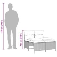 5-delige Loungeset met kussens poly rattan beige - thumbnail