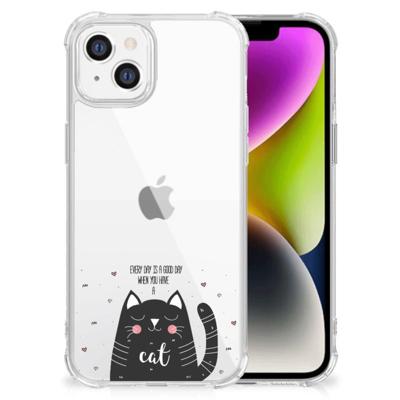 iPhone 14 Stevig | Bumper Hoesje | Cat Good Day iPhone 14 Stevig | Bumper Hoesje | Cat Good Day