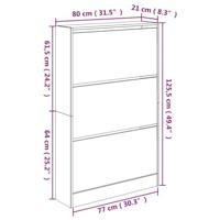 Schoenenkast 80x21x125,5 cm bewerkt hout gerookt eikenkleurig - thumbnail