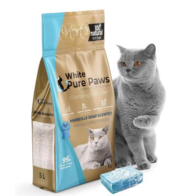 White pure paws kattenbakvulling bentoniet - Geparfumeerd - 5L White pure paws kattenbakvulling bentoniet - Geparfumeerd - 5L