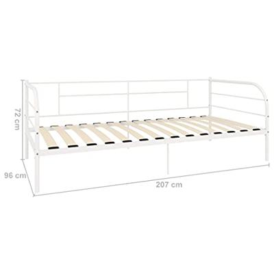 Bedbankframe metaal wit 90x200 cm
