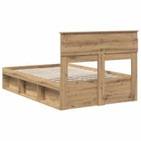 Bedframe Ambachtelijk eiken 135 x 190 cm Massief grenenhout - thumbnail