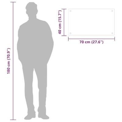 VidaXL Spatschermen keuken 2 st 70x40 cm gehard glas wit